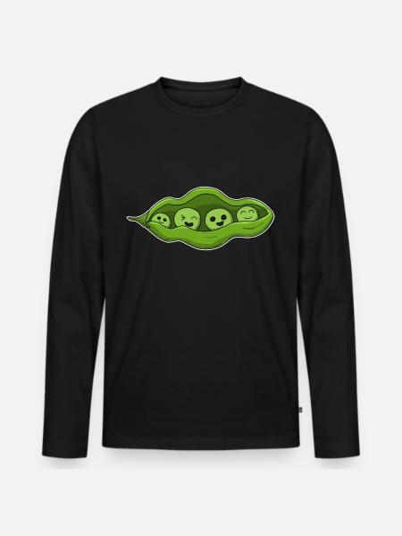 peas beans - Men's Premium Organic Long Sleeve Shirt - black