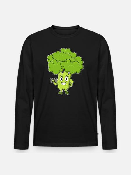 Broccoli training - Men's Premium Organic Long Sleeve Shirt - black