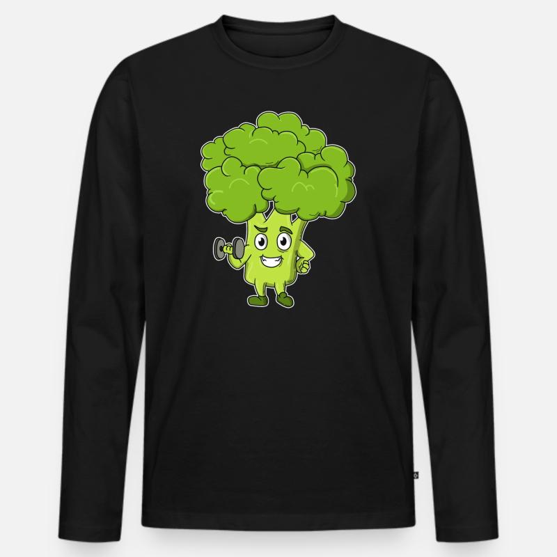 Brokkoli Training - Männer Premium Bio Langarmshirt - Schwarz