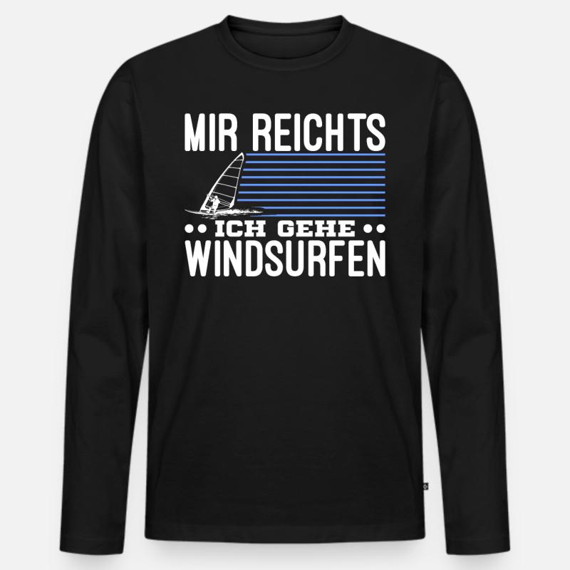 Windsurf Windsurfing Windsurfer Geschenk - Männer Premium Bio Langarmshirt - Schwarz