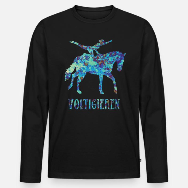 Voltigieren Pferdesport Volti Voltigier Geschenk - Männer Premium Bio Langarmshirt - Schwarz