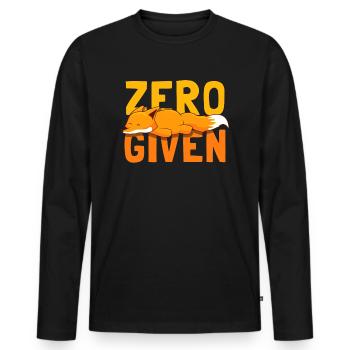 Zero Fox Given witziges Fuchs Geschenk - Männer Premium Bio Langarmshirt - Schwarz - Vorne - Nico (187cm)