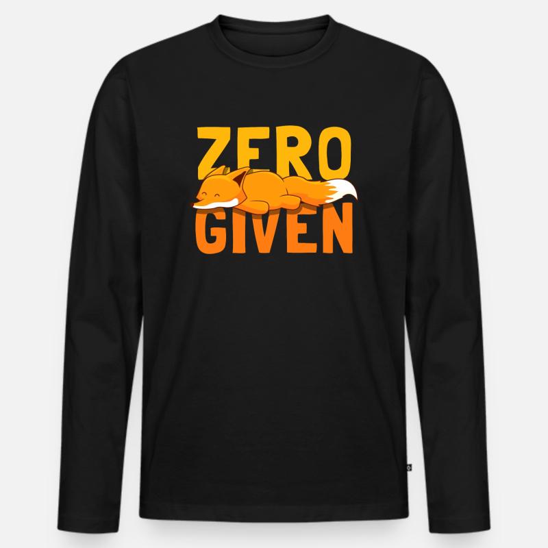 Zero Fox Given witziges Fuchs Geschenk Männer Premium Bio Langarmshirt