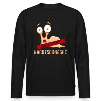 Nacktschnecke Nacktschnegge Schnecke zensiert - Männer Premium Bio Langarmshirt - Schwarz - Vorne - Nico (187cm)