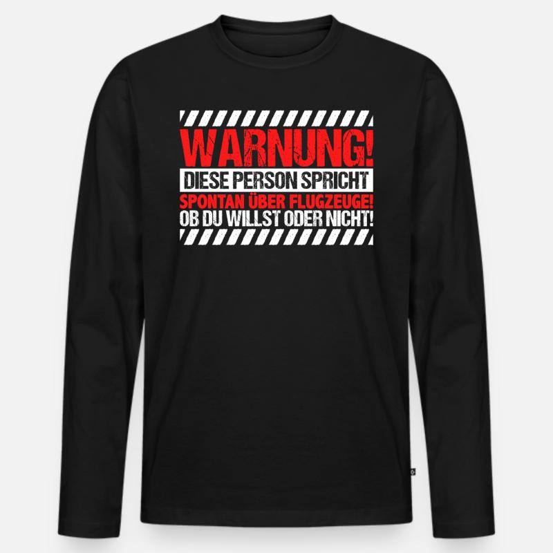Planespotter - Männer Premium Bio Langarmshirt - Schwarz