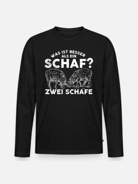 Landwirtschaft Schafe Schaf Geschenk - Männer Premium Bio Langarmshirt - Schwarz