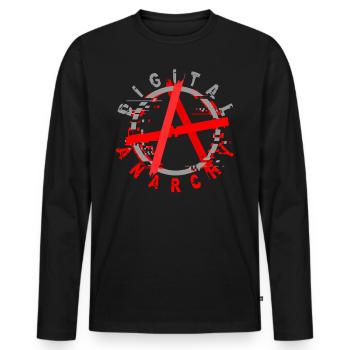 Digitial Anarchy Digital Anarchy Liberté - T-shirt manches longues Premium bio Homme - noir - Devant - Nico (187cm)