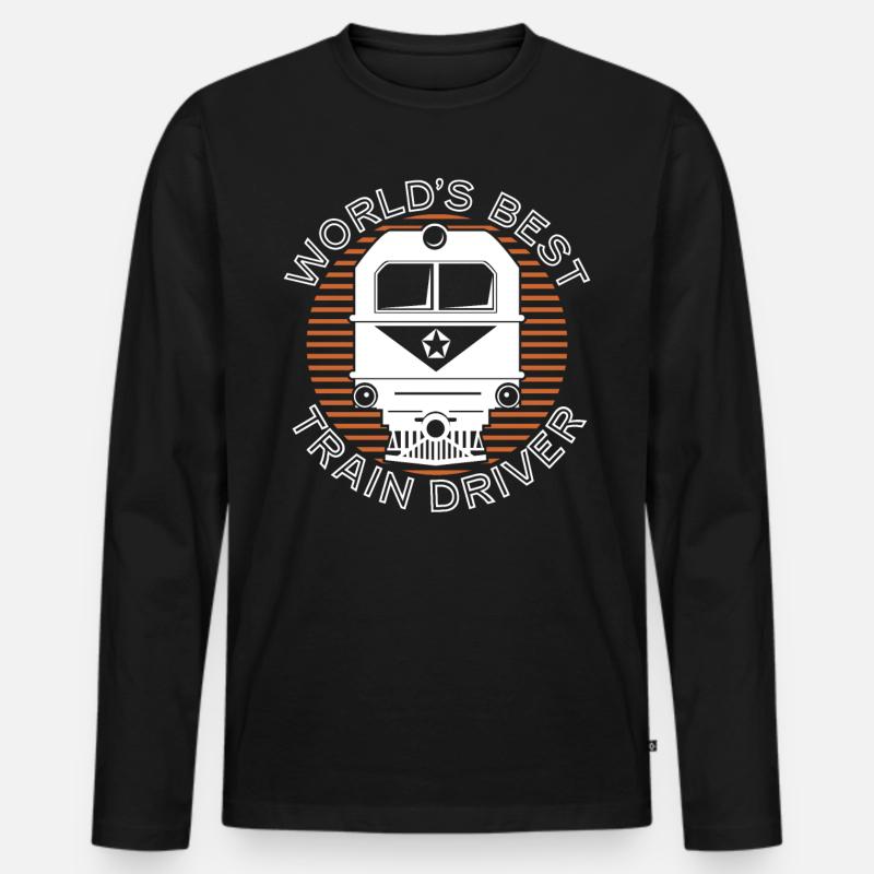 Lokführer - Männer Premium Bio Langarmshirt - Schwarz