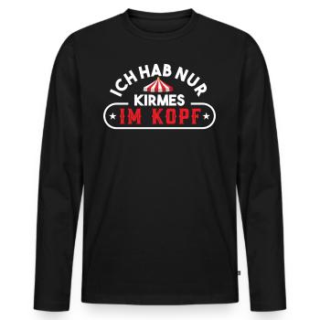 Schausteller Kirmes Rummel Achterbahn Geschenk - Männer Premium Bio Langarmshirt - Schwarz - Vorne - Nico (187cm)