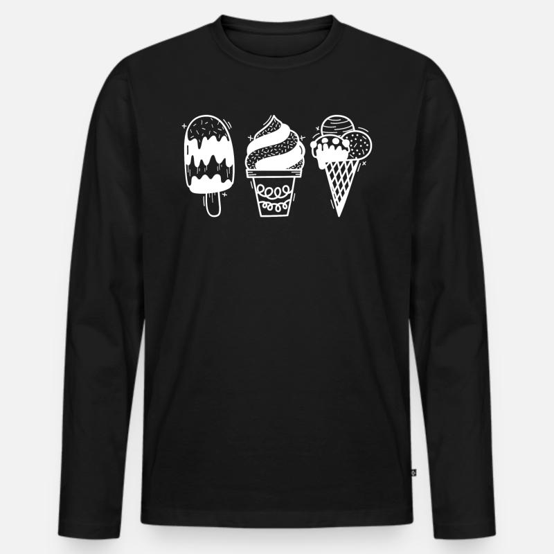 Eis - Männer Premium Bio Langarmshirt - Schwarz