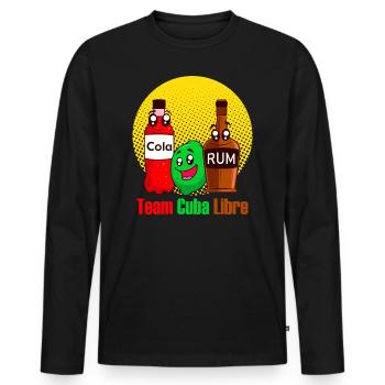 Team Cuba Libre Rum Cola Party Longdrink Getränk - Männer Premium Bio Langarmshirt - Schwarz - Vorne - Nico (187cm)