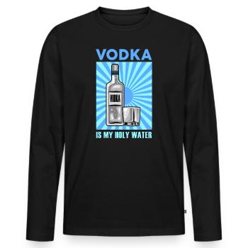 Vodka is my Holy Water Wodka Alkohol Longdrink - Männer Premium Bio Langarmshirt - Schwarz - Vorne - Nico (187cm)