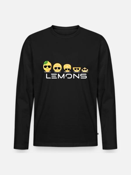 Lemons Zitronen - Männer Premium Bio Langarmshirt - Schwarz