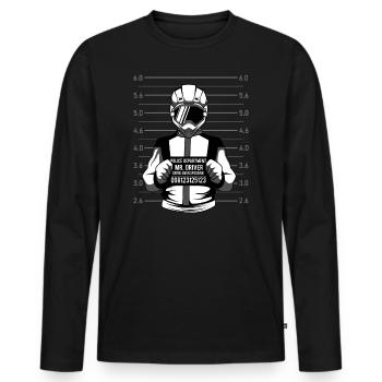 Motocross downhill rider joke fun arrest - Men's Premium Organic Long Sleeve Shirt - black - Front - Nico (187cm)