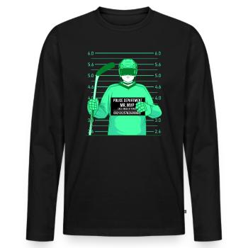 Patin de hockey sur glace - T-shirt manches longues Premium bio Homme - noir - Devant - Nico (187cm)