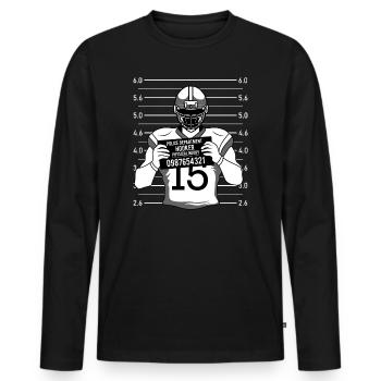 Football américain - T-shirt manches longues Premium bio Homme - noir - Devant - Nico (187cm)