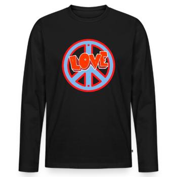 Liebe - Männer Premium Bio Langarmshirt - Schwarz - Vorne - Nico (187cm)