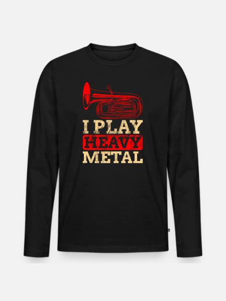 Men's tuba design - Men's Premium Organic Long Sleeve Shirt - black