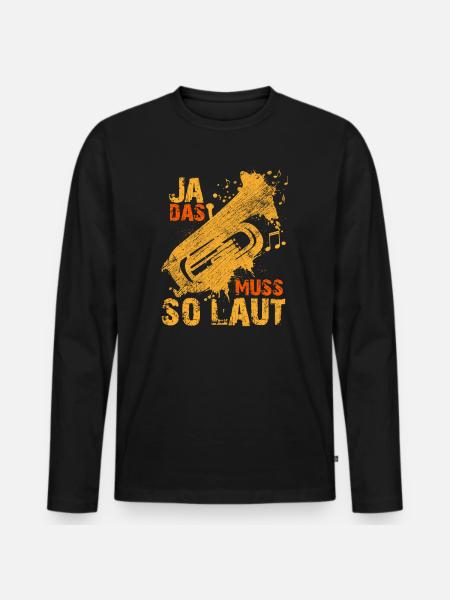 Herren Tuba Spruch - Männer Premium Bio Langarmshirt - Schwarz
