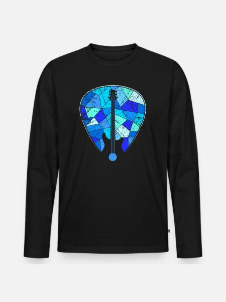 Gitarre Bass E-Gitarre - Männer Premium Bio Langarmshirt - Schwarz