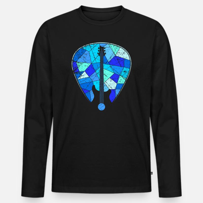 Gitarre Bass E-Gitarre - Männer Premium Bio Langarmshirt - Schwarz