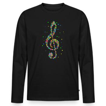 Musician treble clef clef music - Men's Premium Organic Long Sleeve Shirt - black - Front - Nico (187cm)