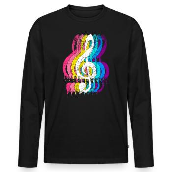 Musician clef treble clef music - Men's Premium Organic Long Sleeve Shirt - black - Front - Nico (187cm)