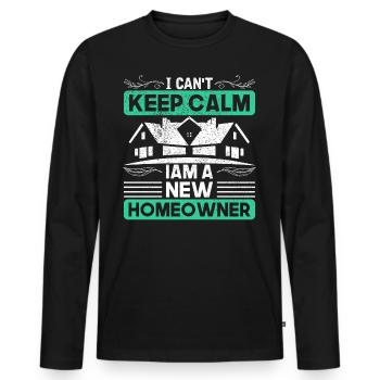 Cadeau de constructeur de constructeur de maison - T-shirt manches longues Premium bio Homme - noir - Devant - Nico (187cm)