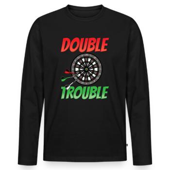 Lustiges Dart Geschenk double trouble Dartboard - Männer Premium Bio Langarmshirt - Schwarz - Vorne - Nico (187cm)