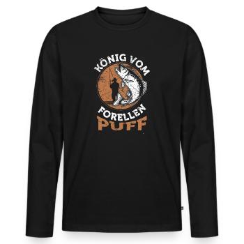 König vom Forellenpuff Forellen Angler Forellensee - Männer Premium Bio Langarmshirt - Schwarz - Vorne - Nico (187cm)