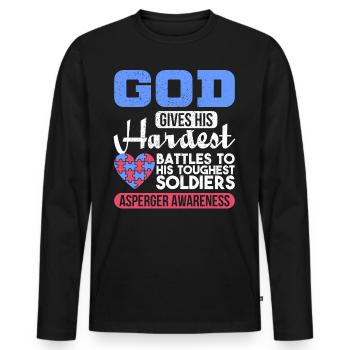 Autisten Asperger Autismus Geschenk - Männer Premium Bio Langarmshirt - Schwarz - Vorne - Nico (187cm)