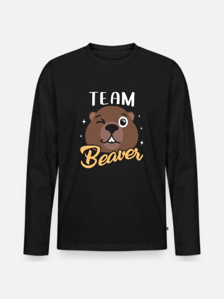 Waldarbeiter Otter Biber Geschenk - Männer Premium Bio Langarmshirt - Schwarz