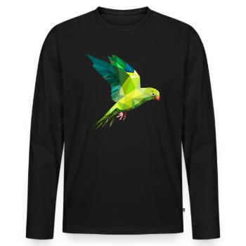 Papageien Wellensittich Polygon Vogel Kunst - Männer Premium Bio Langarmshirt - Schwarz - Vorne - Nico (187cm)