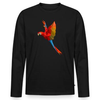 Tropischer Papagei Vogel Polygon Papageibesitzer - Männer Premium Bio Langarmshirt - Schwarz - Vorne - Nico (187cm)