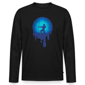 Archer archery gift target bow - Men's Premium Organic Long Sleeve Shirt - black - Front - Nico (187cm)