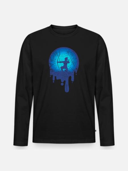 Bogenschütze Bogenschießen Geschenk Ziel Bogen - Männer Premium Bio Langarmshirt - Schwarz