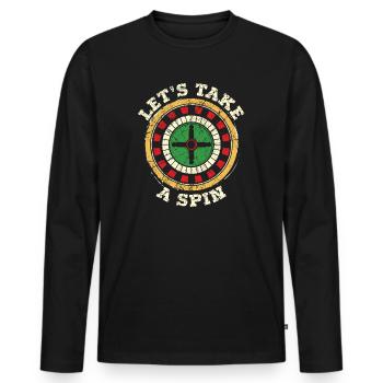 Lets take spin croupier roulette casino gift - Men's Premium Organic Long Sleeve Shirt - black - Front - Nico (187cm)