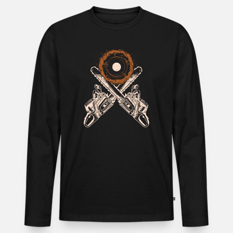 Lumberjack chainsaws gift - Men's Premium Organic Long Sleeve Shirt - black
