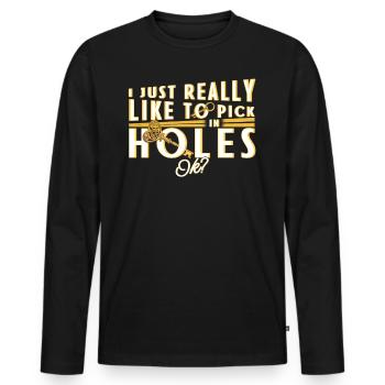Locksmith locksmith gift - Men's Premium Organic Long Sleeve Shirt - black - Front - Nico (187cm)