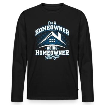 Construction de bâtiments Maître d’ouvrage - T-shirt manches longues Premium bio Homme - noir - Devant - Nico (187cm)