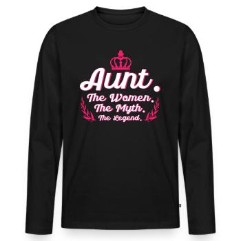 Aunt Best Aunt Aunts - Men's Premium Organic Long Sleeve Shirt - black - Front - Nico (187cm)