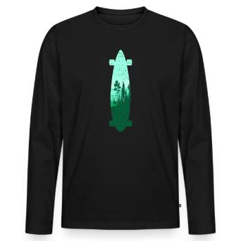 Longboard Longboarder Skateboard Skate Sihouette - Männer Premium Bio Langarmshirt - Schwarz - Vorne - Nico (187cm)