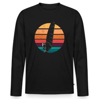 Windsurfer cadeau Windsurf Retro Vintage - T-shirt manches longues Premium bio Homme - noir - Devant - Nico (187cm)