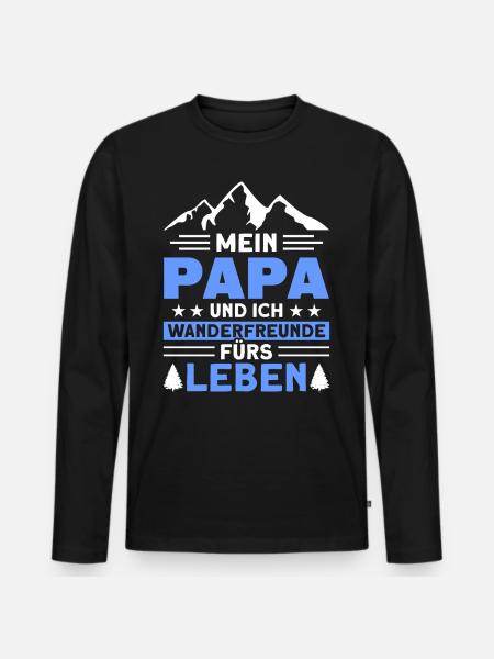 Wanderer Wandertour Wandern - Männer Premium Bio Langarmshirt - Schwarz
