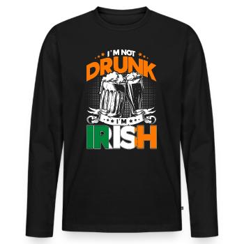 Ireland Beer Irish Gift - Men's Premium Organic Long Sleeve Shirt - black - Front - Nico (187cm)