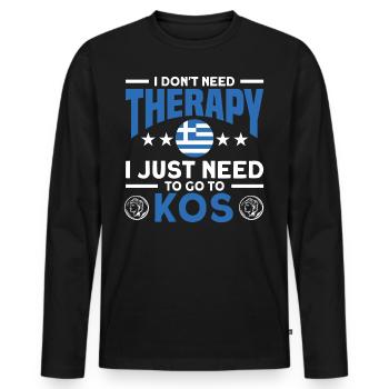 Grieche Kos Griechenland Geschenk - Männer Premium Bio Langarmshirt - Schwarz - Vorne - Nico (187cm)