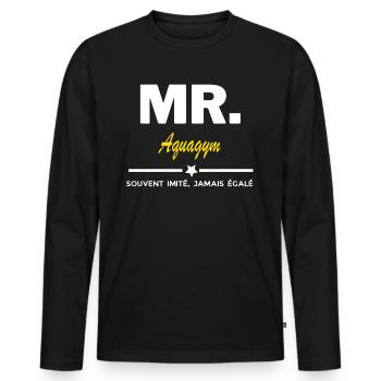 MR souvent imité jamais égalé Aquagym - T-shirt manches longues Premium bio Homme - noir - Devant - Nico (187cm)