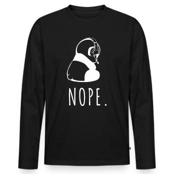 Nope. Gaming Panda says Nö - Men's Premium Organic Long Sleeve Shirt - black - Front - Nico (187cm)