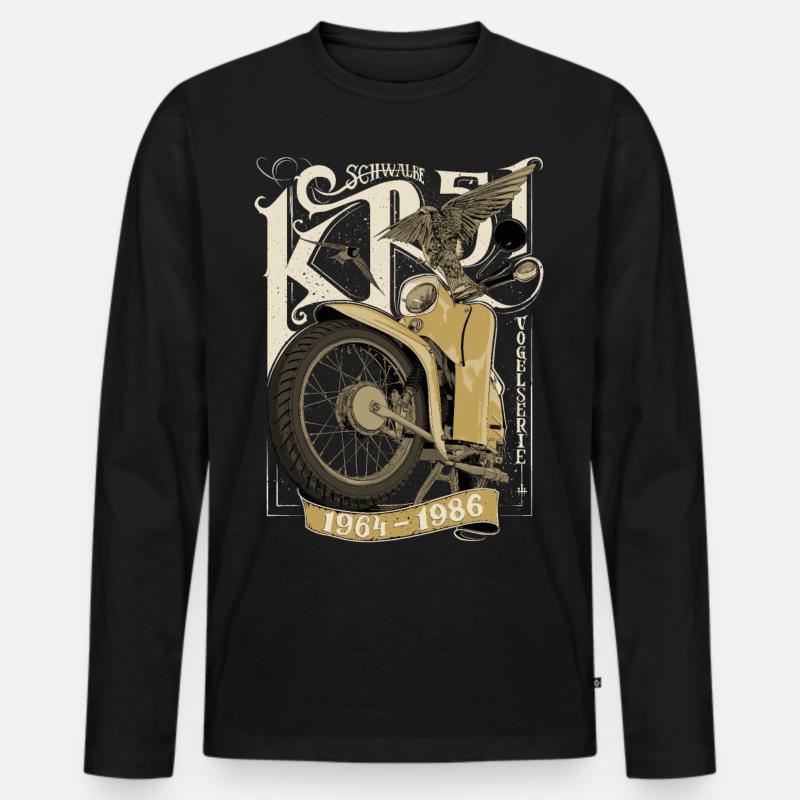 Simson Schwalbe KR51 - Männer Premium Bio Langarmshirt - Schwarz