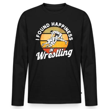 Ringen Ringen Trainer Ringer Geschenk - Männer Premium Bio Langarmshirt - Schwarz - Vorne - Nico (187cm)